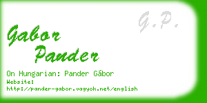 gabor pander business card