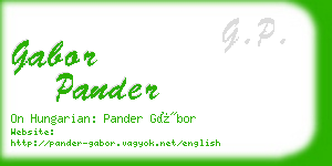 gabor pander business card